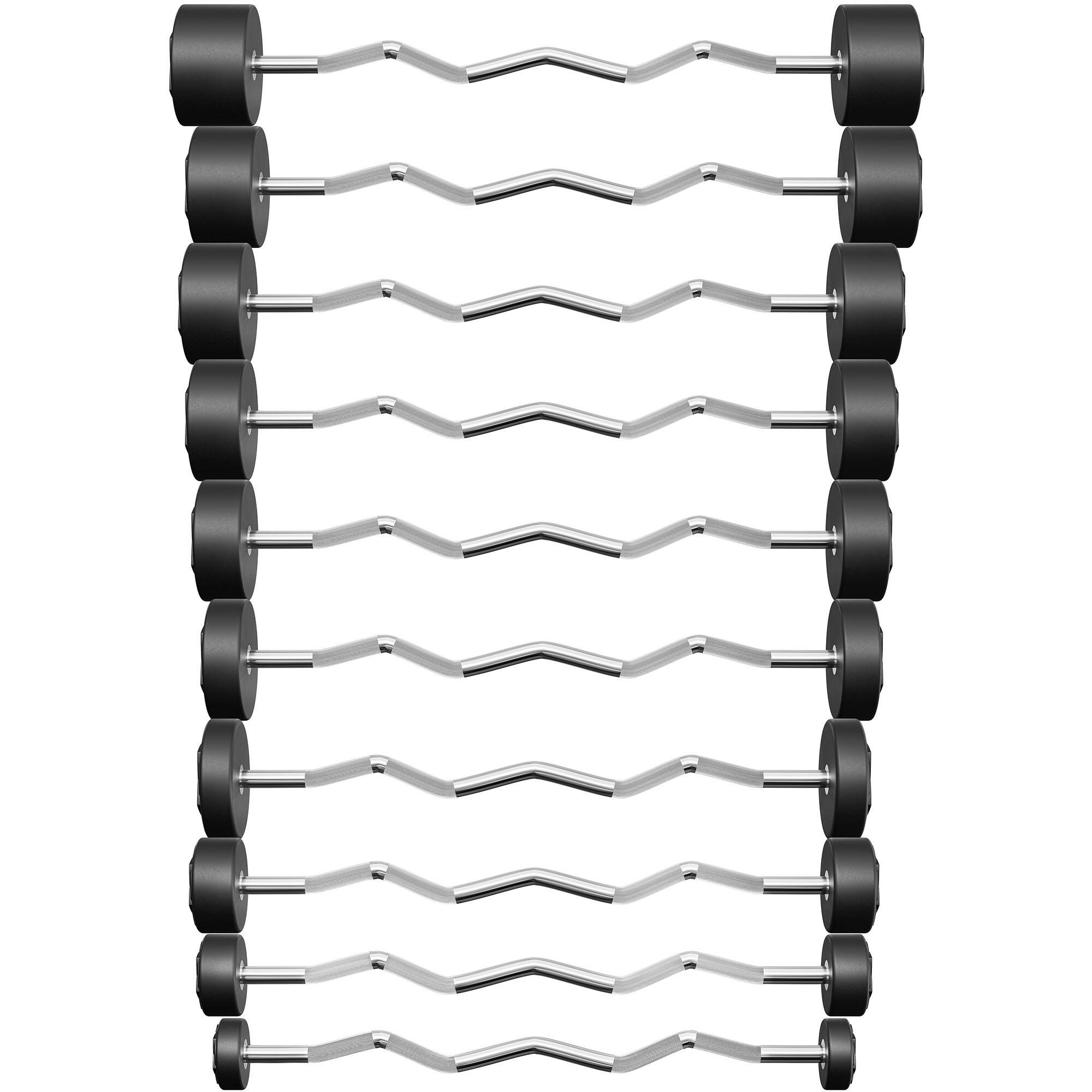 Polyurethan-Curlstangenset 10–55 kg (5-kg-Schritte) 325 kg – UpForm