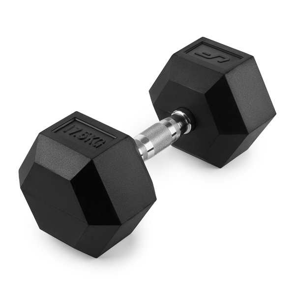 Gummierte HEX-Gusseisenhantel 17,5 kg - UpForm