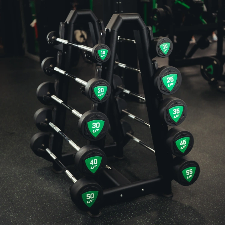 Set aus geraden Polyurethan-Hanteln 10-55 kg (Schritte von 5 kg) 325 kg – UpForm